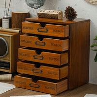 Wooden Monitor Stand Desk Organizer with Drawers