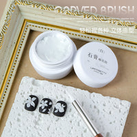 Dual-Ended Sandalwood Nail Art Carving Pen with Metal Press Head and Silicone Tip