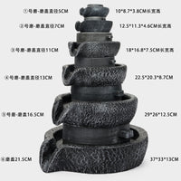 Miniature Resin Millstone Fountain Ornament for Garden and Balcony Decor