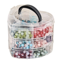 Multi-layer Beaded Storage Box with Lid for Jewelry and Craft Supplies