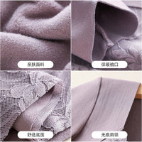 Women's Thermal Lace-Trimmed Fleece Lined Base Layer Shirt