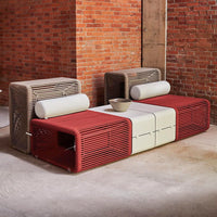 Outdoor Wicker Patio Sofa Set with Coffee Table for Garden Villa Balcony
