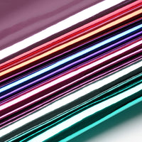 Metallic High-Gloss Mirror PU Leather Fabric for Apparel, Bags, and Upholstery
