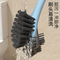 Silicone Toilet Brush with Holder, Wall-Mounted, Long Handle, Deep Cleaning for Bathroom
