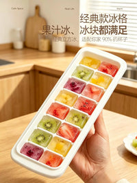Household Ice Cube Tray with Lid, DIY Ice Ball Maker Mold for Freezer, Food Grade Plastic Ice Grid for Baby Food Storage