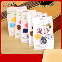 REWDES Celluloid Guitar Picks Set with Storage Box, Mixed Colors and Thicknesses