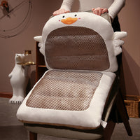 Plush Office Chair Cushion with Integrated Summer Mat for Dormitory and Home Sofa