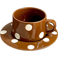 Vintage Ceramic Coffee Mug and Saucer Set for Home Use, High-Value Couple's Breakfast Cup