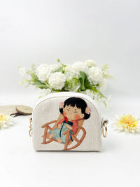 Digital Hot Stamping Zipper Coin Purse Shell Clutch Storage Bag Key Pouch Handmade Fabric Wallet Card Holder