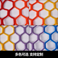Colorful Hexagonal Knotless Net for Stadiums, Playgrounds, and Climbing
