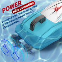 Mini 2.4G Remote Control Boat High-Speed Electric Toy with Dual Propellers for Kids