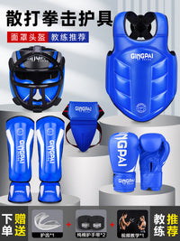 Boxing Protective Gear Set for Kids and Adults - Headgear, Groin Guard, Shin Guards, Chest Protector