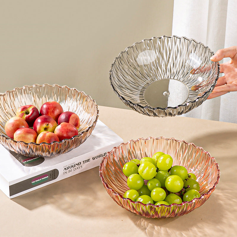 Light Luxury Gold Rim Fruit Bowl for Living Room Coffee Table Snack Candy Display