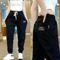 Unisex Ice Silk Jogger Pants with Back Pocket for Summer Work & Casual Wear
