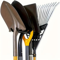 Wall-Mounted Garden Tool Organizer Rack for Shovels, Rakes, and Brooms