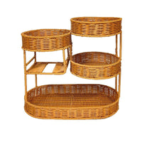 Imitation Rattan Creative Multi-layer Fruit Basket Living Room Coffee Table Dried Fruit Snack Candy Storage Display Rack Washable