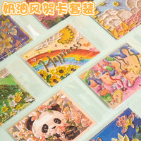 Creative Oil Painting Postcards Hand-Painted Illustration Style Festive Healing Birthday Greeting Cards Wall Decor Gift