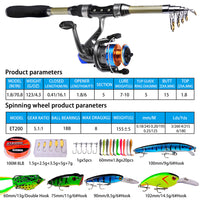 Carbon Fiber Sea Fishing Rod and Reel Combo with Tackle Bag