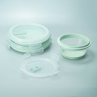 Collapsible Silicone Lunch Box for Microwave, Portable Food Container for Outdoor Camping