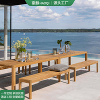 Outdoor Teak Wood Patio Dining Set Weather-Resistant Garden Furniture for Balcony & Terrace