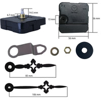 DIY Quartz Wall Clock Movement Kit with Metal Hands