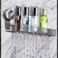 Suction Cup Wall-Mounted Bathroom Storage Shelf for Toilet and Washbasin