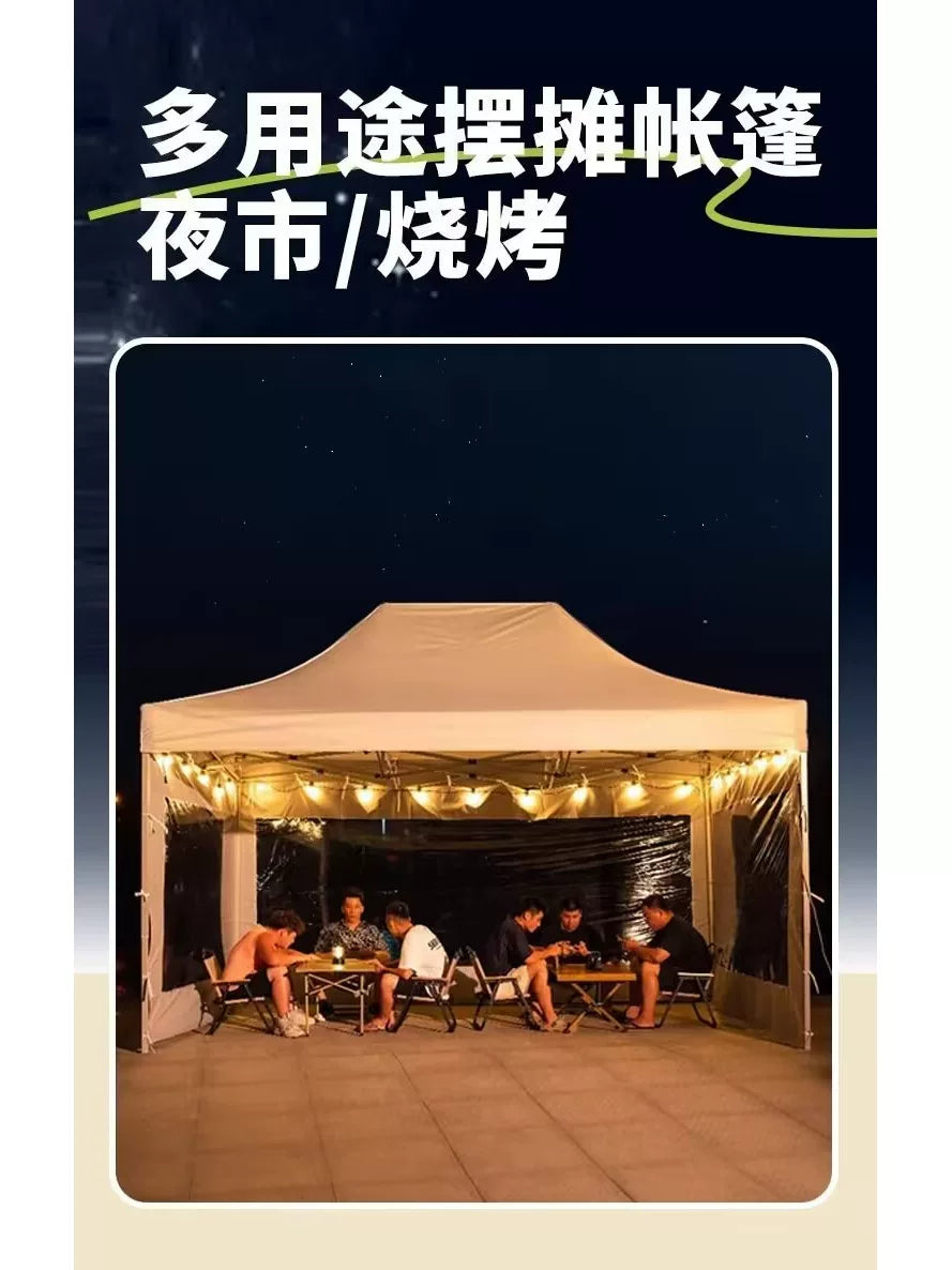 Heavy-Duty Outdoor Pop-Up Canopy Tent with Sidewalls for Sun and Rain Protection