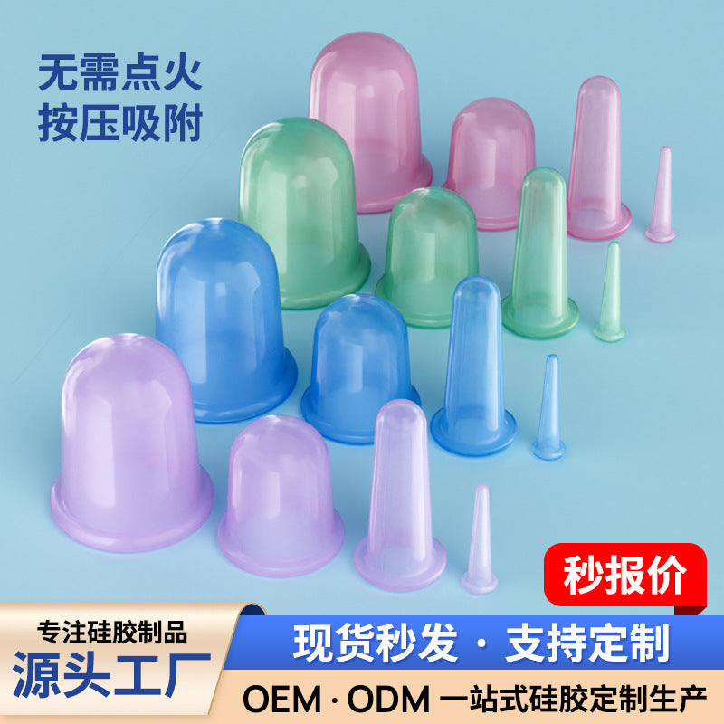 Portable Silicone Vacuum Cupping Set for Home Use - Back Suction Therapy Cups for Beauty and Wellness