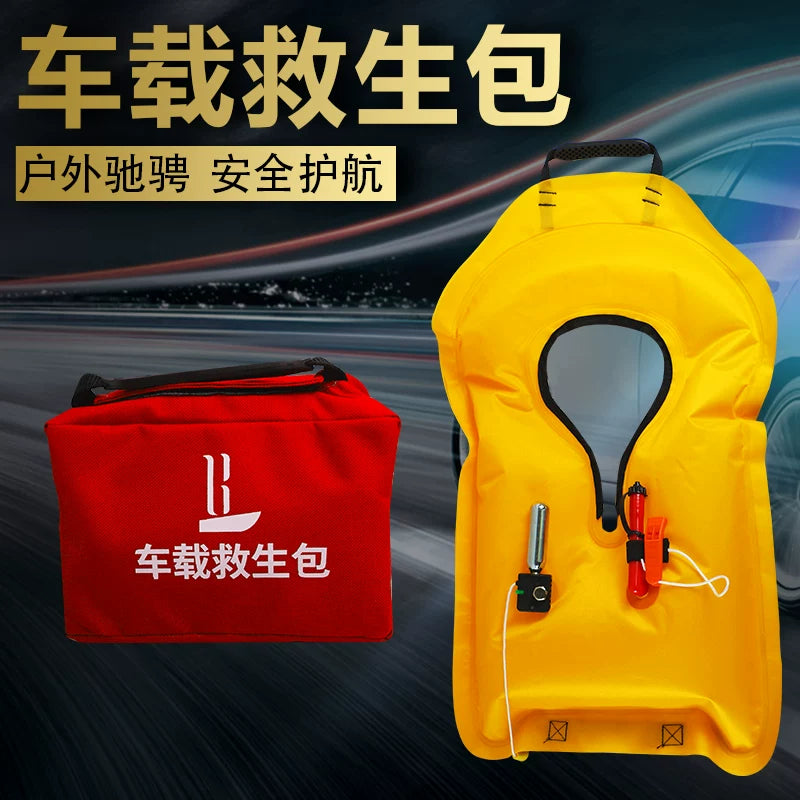 Portable Automatic Inflatable Life Vest for Car Emergency Escape, Lightweight and Thin Design