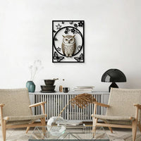 Owl Silhouette Metal Wall Art Decor for Living Room Bedroom
