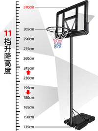 Portable Height-Adjustable Basketball Hoop for Indoor Outdoor Use, Standard Backboard for Adults and Kids