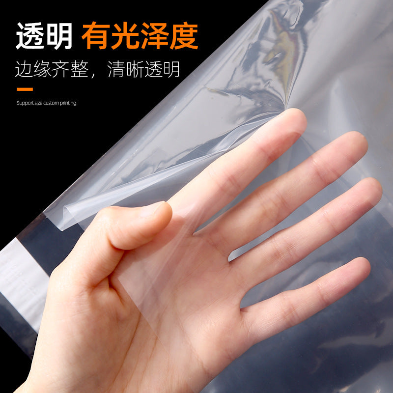 Self-Adhesive PE Plastic Garment Packaging Bags, Clear, 8 Mil Double Layer