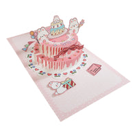 3D DIY Birthday Card Kit, Foldable Cake Design, No Cutting Required, Creative Greeting Card Material Pack