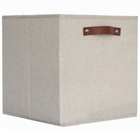Bosonjay Thickened Linen Foldable Storage Basket for Clothes and Sundries