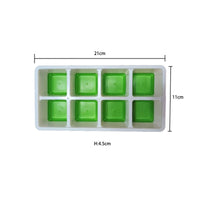 8-Grid Ice Cube Tray with Lid and Tongs Set