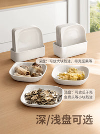 Lazy Corner Bone Dish Set with Base, Dishwasher Safe, Elegant Tableware for Snacks and Food Prep