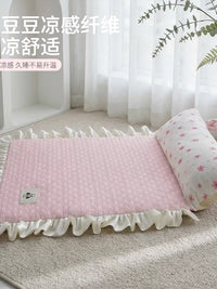 Pet Cooling Mat with Rabbit Ear Pillow for Cats and Dogs, Summer Sleep Pad