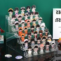 Acrylic Tiered Display Stand for Badges, Postcards, and Cosmetics