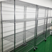 Stainless Steel Chrome Plated Carbon Steel Multi-Layer Storage Rack with Wheels for Cold Storage and Workshops