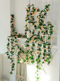 Artificial Rose Flower Vine Garland for Indoor Outdoor Wall Decor and Pipe Wrapping