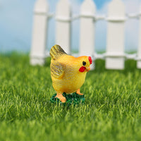 Miniature Resin Chicken Figurines for Moss Micro Landscape and Succulent Decor