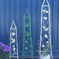 Mini Iron Art Climbing Trellis Birdcage Plant Support for Outdoor Garden Balcony Desktop Retro Distressed Finish