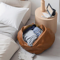 Pumpkin Oval Storage Ottoman with Lid, Multifunctional Footrest Stool for Living Room, Home Organization