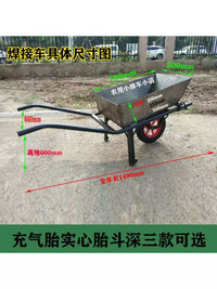 Heavy-Duty Single-Wheel Wheelbarrow for Construction, Farm, and Garden Use
