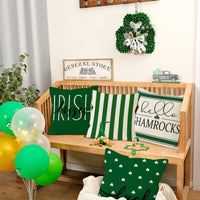 St. Patrick's Day Irish Print Linen Throw Pillow Cover for Sofa Decor