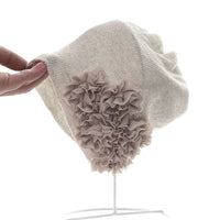 Knitted Floral Beanie Scarf Combo for Women, Windproof Headwrap, Thin Spring/Autumn Style