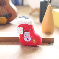 Cute Christmas Boot Plush Keychain Pendant