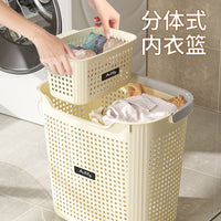 Laundry Hamper with Breathable Hollow Design, Large Capacity Storage Basket for Bathroom, Dorm, and Home