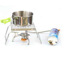 Portable Stainless Steel Mesh Grill Table & Stove Stand for BBQ Camping