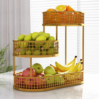 Multi-layer Fruit Basket Stand for Living Room Coffee Table, Large Capacity Snack and Fruit Organizer